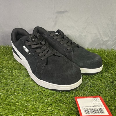 Puma Safety Work Shoes Iconic Low Composite Toe Black Suede Men s Size 9.5 NWOB