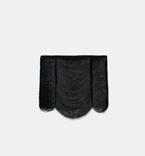 Zara Womens Mini Skirt Size Small Black Tonal Fringe Mid Waist 4772/521 NWT