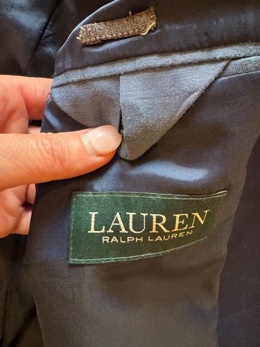 Lauren Ralph Lauren Blazer Men 42 R Blue Wool Blend Gold Button Single Breasted - Picture 11 of 12
