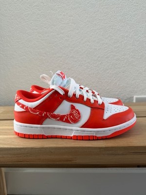 W 7.5 Nike Dunk Low ESS - White/Rush Orange-White