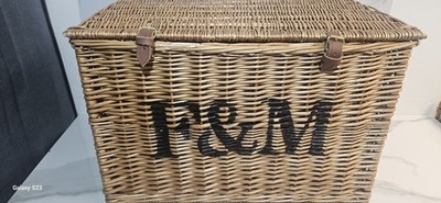 F&M Fortnum Mason Weidenkorb Aufbewahrungskorb Truhe rustikal Rattan Truhe groß