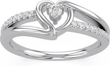 VVS1 D Women's Open Heart Moissanite Ring 925 Sterling Silver Size 7 Bridal Gift