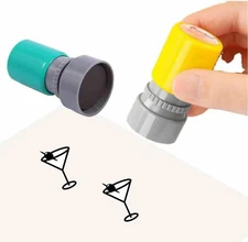 2 Pack Martini Stamp Martini Glass Stamper Cocktail Drink Self Inking Stamps