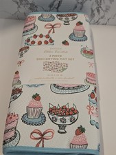 ENVOGUE Kitchen Dish Drying Mat 16x22 Sweet Treats Design Set of 2 NWT