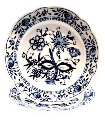 2 VTG Blue Onion Salad Dessert Plates 7 1/2''  Zwiebelmuster Kahla  Germany