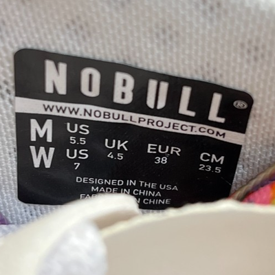 Nobull SF Trainer+ High Womens Size 7 White Pink Yellow Athletic