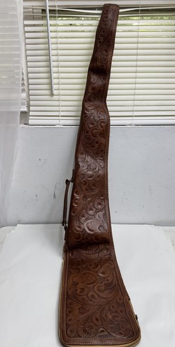 Vintage Villagran Arts Mexico Hand Tooled Leather Rifle Case Western 50”