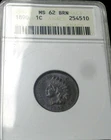 1890 Indian Cent Penny ---- Soapbox ANACS MS-62 Blue Graded Coin ---- #641C