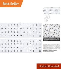2PCS Pack English Keyboard Stickers, Universal Keyboard Replacement Letters E...