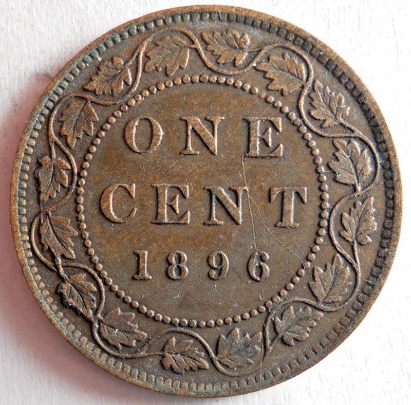 1896 CANADA CENT - AU Sharp - High Value Victorian Era Coin - Lot #U10