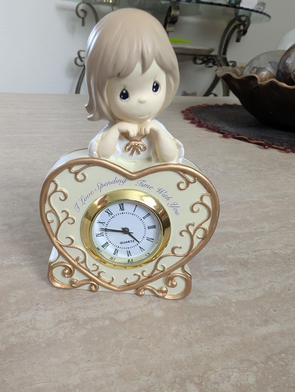 Precious Moments "I LOVE SPENDING TIME WITH YOU" Tabletop Clock 114400 