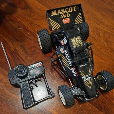 80's Vintage NIKKO MASCOT 4WD Black RC Remote Control Frame Buggy TESTED
