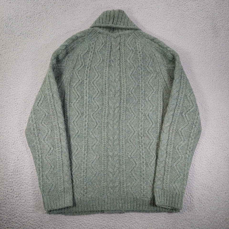 Cárdigan de lana Wallace & Barnes suéter tejido con cable para hombre talla pequeña cuello chal Foto 2 de 4