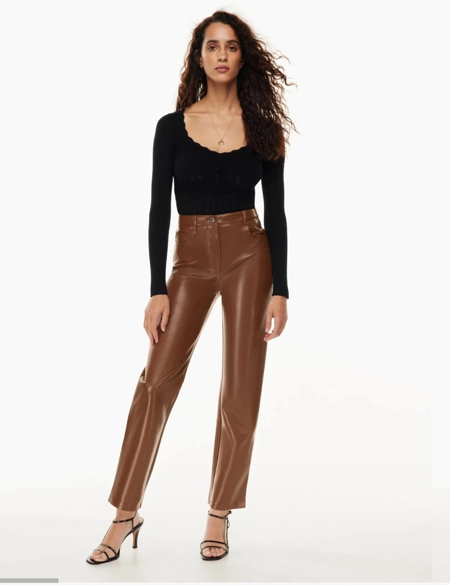 NWT-Wilfred by Aritzia The Melina Pant Vegan Leather Patina Brown 16