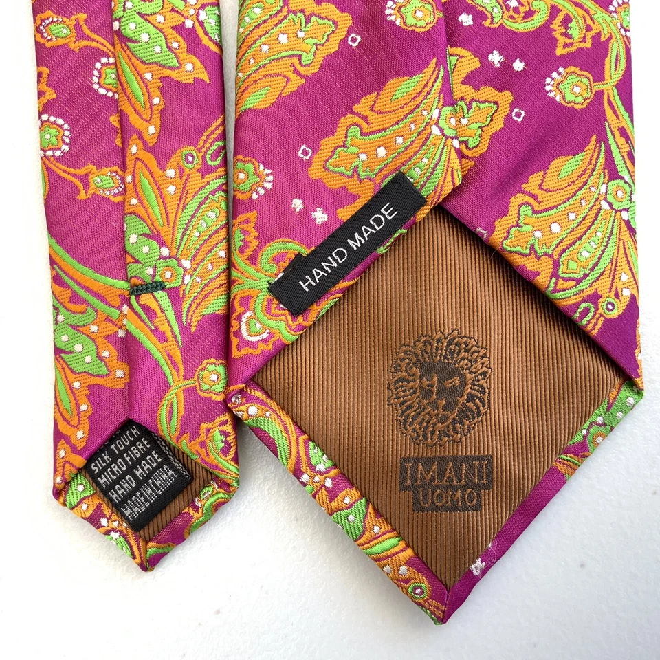 Bufanda cuadrada con corbata y bolsillo IMANI UOMO 100 % seda tacto microfibra magenta audaz Foto 2 de 4