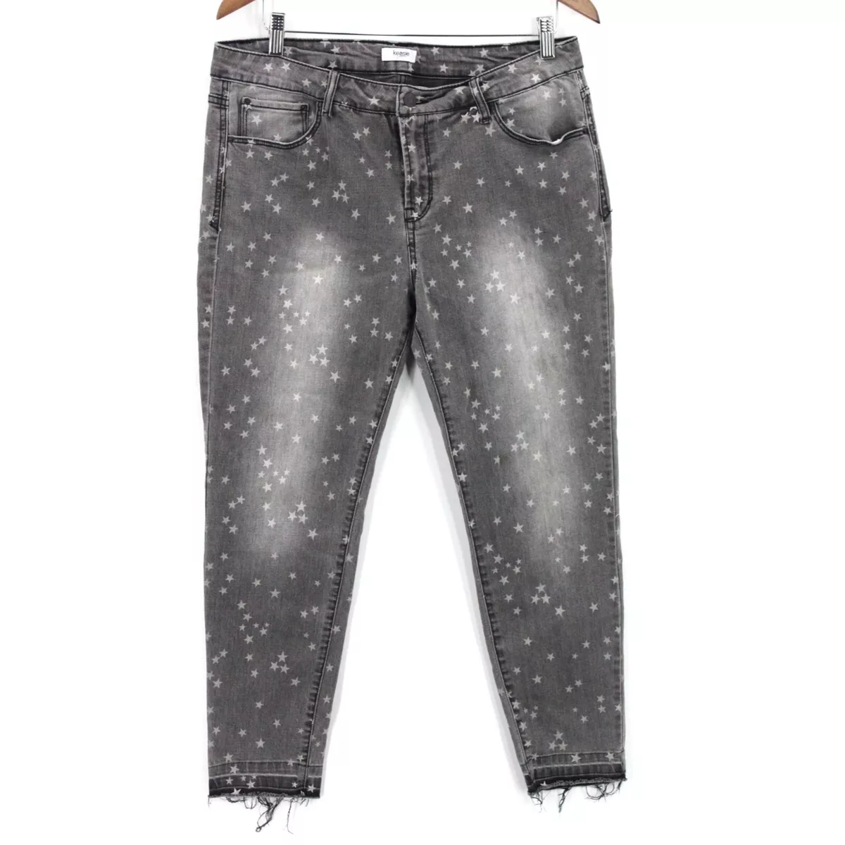 Kensie Jeans Womens Black Denim Star Skinny Jean Stars All Over