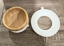 Avanchy Bamboo White Suction Baby Bowl With Extra Suction