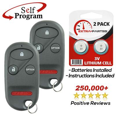 2 For 1996 1997 1998 1999 2000 2001 Honda Prelude Keyless Entry Key Remote Fob