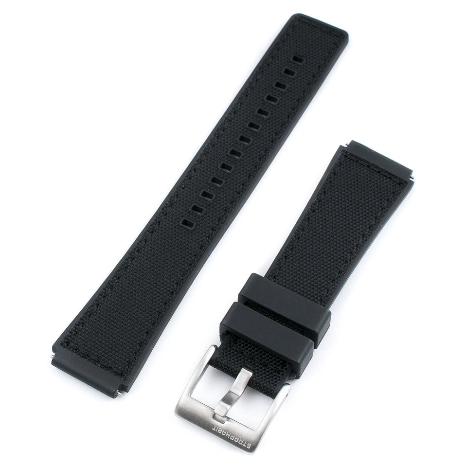 Sailcloth Rubber Watch band Strap Timex Q Royale AE1200 M79 GMT 18mm Chronograph - Image 2 of 4