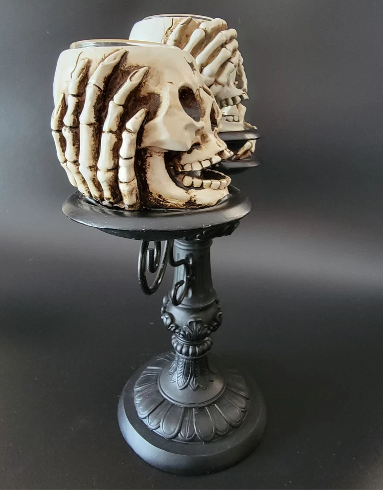 Candelabro Yankee Candelabro Triple Calavera Portavelas Ver Hablar Escuchar No Mal Foto 4 de 4
