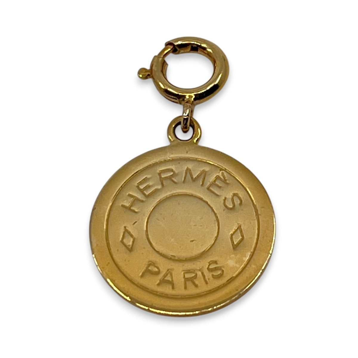 Hermes Clou de Selle Pendant Top in Gold-Tone with Original