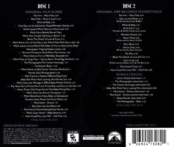 Dave Grusin - The Firm (1993) Complete Score + Songs 2CDs/Newly Remastered!! - Bild 2 von 3