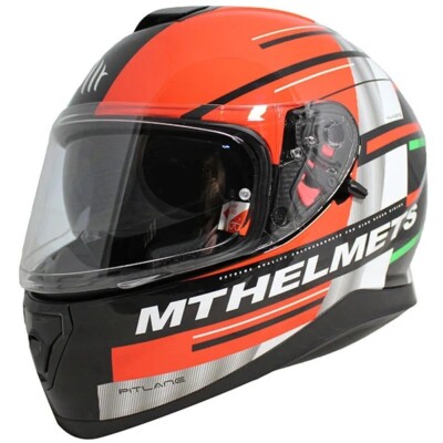 MT Thunder SV Pitlane Motorcycle Motorbike Full Face Helmet Gloss Red  White