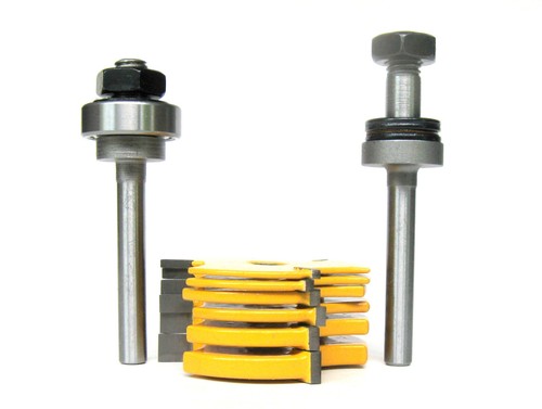 8pc 1/4" Shank Slot ,Assembly 6 cutters & 2 arbors Router Bit Set sct-888 - Picture 6 of 12