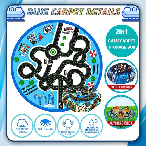 Electric Subway Train Toy Blue Carpet Light Sound 18PCS Educational Storage Mat - Picture 4 of 11