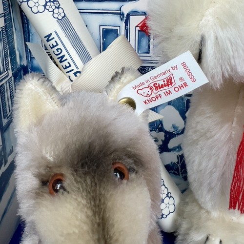 Vintage Steiff Polar Bear and Wolf Set Mohair Jointed Wolff Rare Ltd. Ed. W/COA - Picture 8 of 14