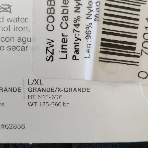 Medias No Nonsense Fashion estampadas control forro superior textura de cable, L/XL 5pr Foto 4 de 4