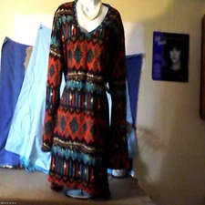 Win Win, women's, flair bottom tunic, 2XL-3XL, colorful diamond design.
