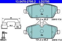 ATE 13.0470-2795.2 Bremsbelagsatz, Scheibenbremse FüR BMW Mini