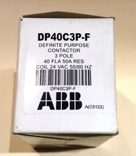 ABB DP40C3P-F Definite Purpose Contactor 3 Pole 40-Amp 600 Volt 24 Volt Coil New