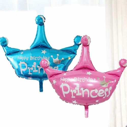 Large Gold Crown Foil Balloons Birthday Party Prince Princess Decoration Helium - Imagen 8 de 15