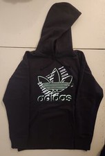 Adidas Women's Sketch Trefoil Logo Hoodie Sweatshirt Black IZ1324