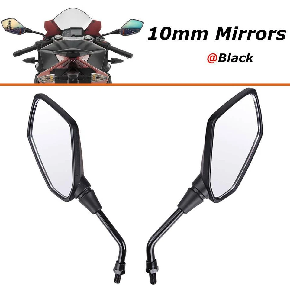 Espejos retrovisores laterales negros para motocicleta Honda Grom 2020 2019 2018 2017 2016 Foto 2 de 4