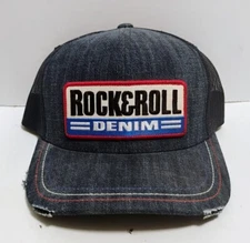 THE CLASSICS BY YUPOONG ROCK & ROLL DENIM DISTRESSED SNAPBACK TRUCKER CAP HAT