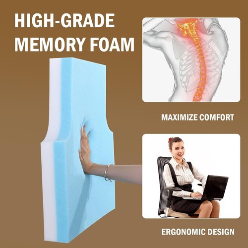 HOMBYS Sherpa Fleece Almohada de Soporte Lumbar con Reposacabezas para Reclinable, Memoria Foa - Imagen 2 de 8
