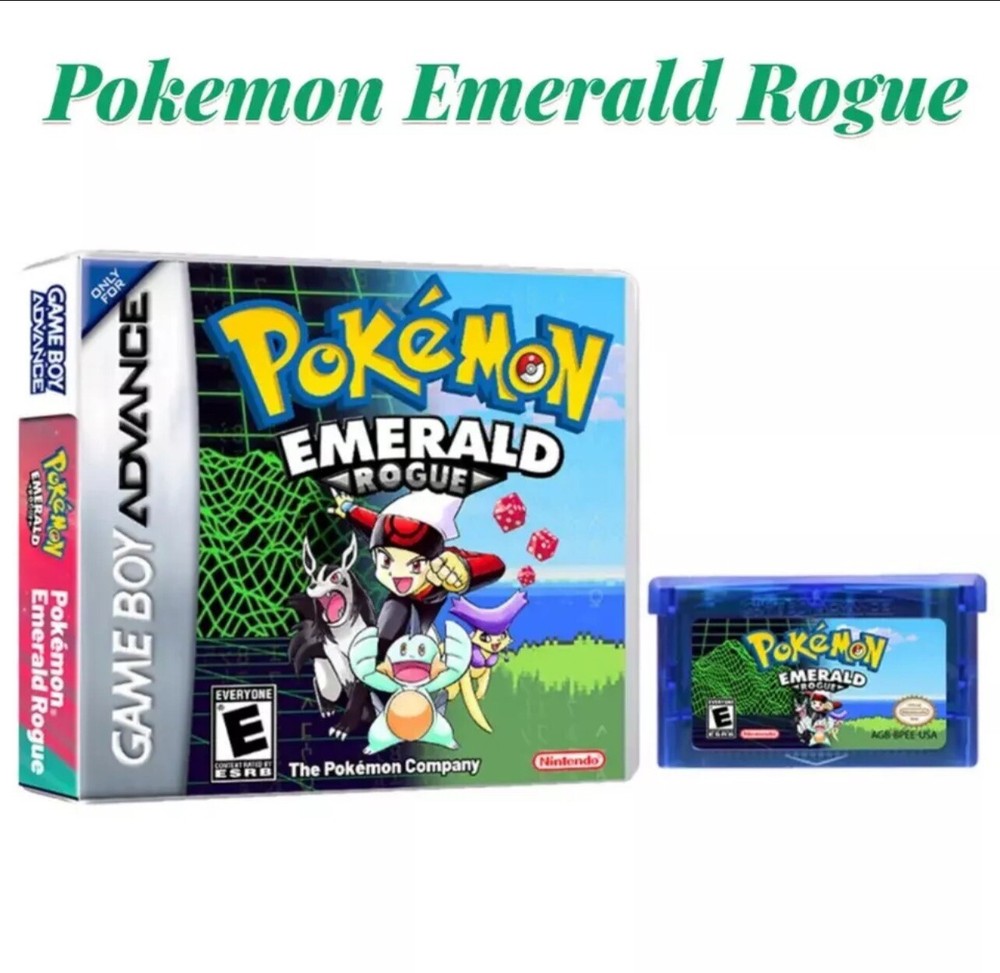 Pokemon Emerald Rogue GBA Game Card Box English American Version Pocket Monster