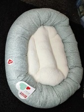 Neutral Round Bolster Dog Bed - Boots Barkley Medium Machine Washable