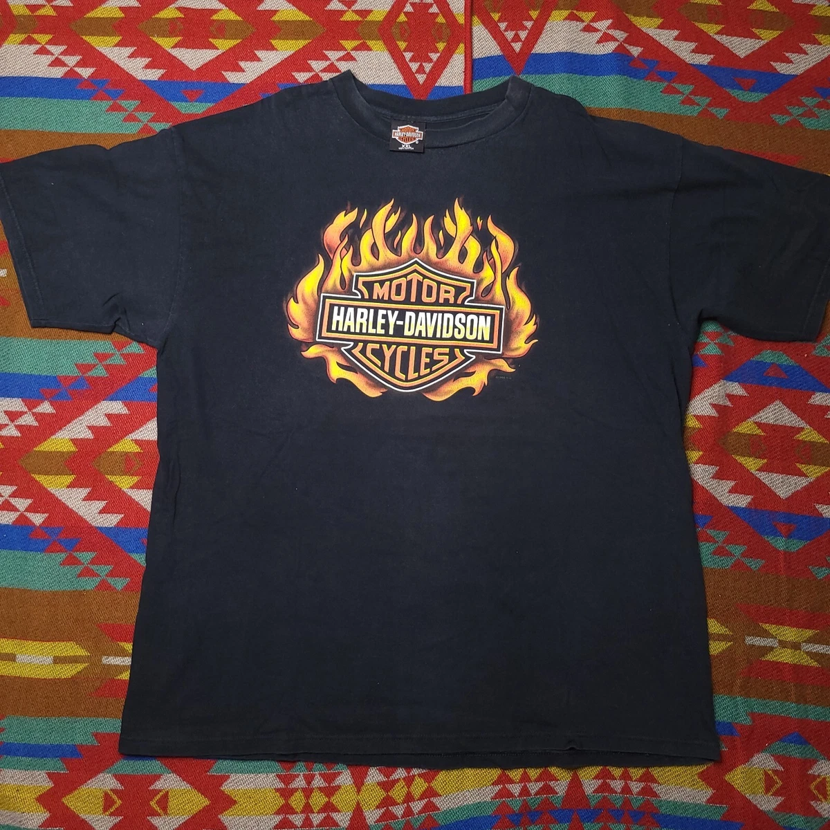 Vintage 90's HARLEY DAVIDSON Flame PA T-Shirt Men's Sz 2XL Made in USA