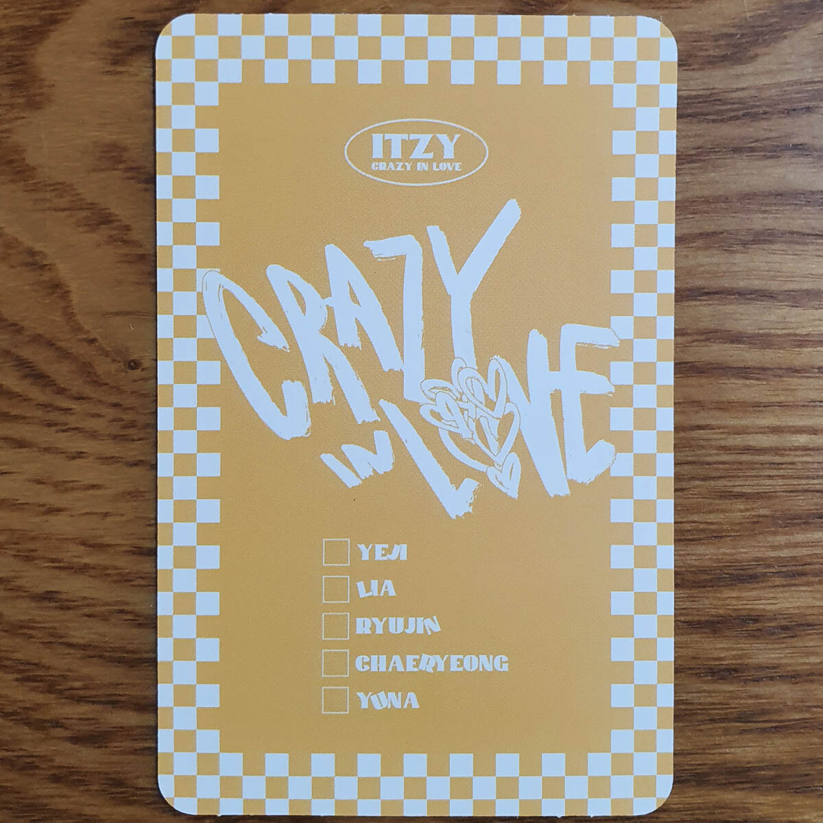 Chaeryeong Official Photocard Itzy 1st Album Crazy In Love Genuine