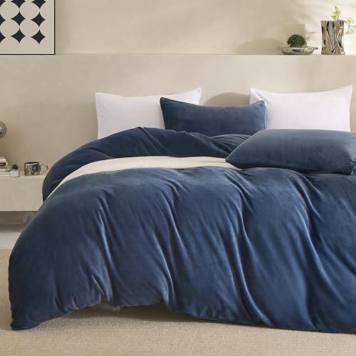 Blue Velvet Duvet Cover Size Ultra Soft Flannel Comforter Queen Royal