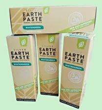 4 Pack, Redmond Earthpaste Non-Flouride Toothpaste - WINTERGREEN  Exp. 03/2028