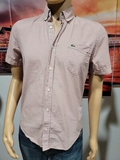 Lacoste Regular Fit Designed In France Size 38 Red /white Men's Plaid Shirt C