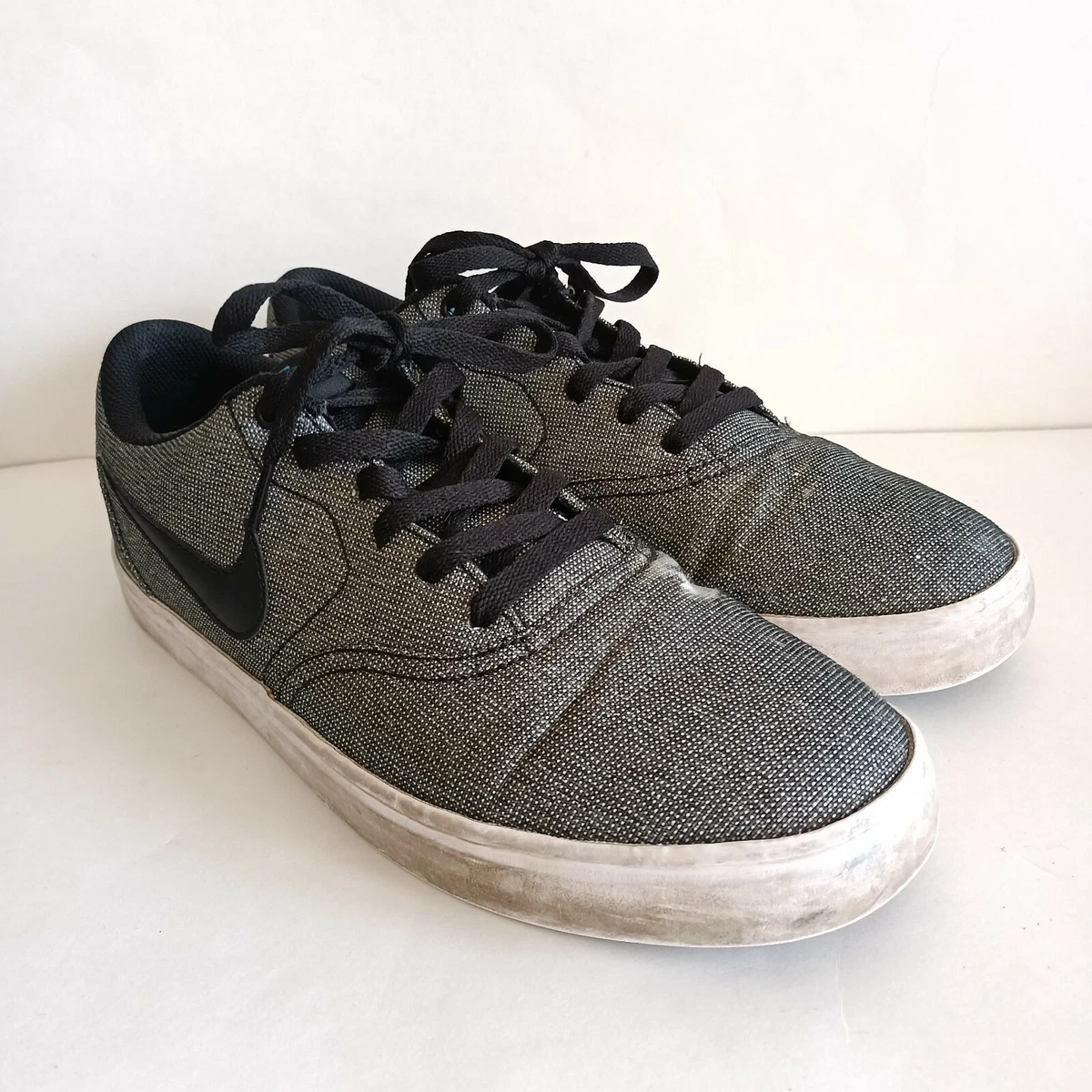 Nike SB Check Solarsoft Men\'s Size US 11.5 Canvas Skate Shoes Black Sneakers EUC Nike Check Solarsoft Canvas SB Triple Black | eBay main image 3