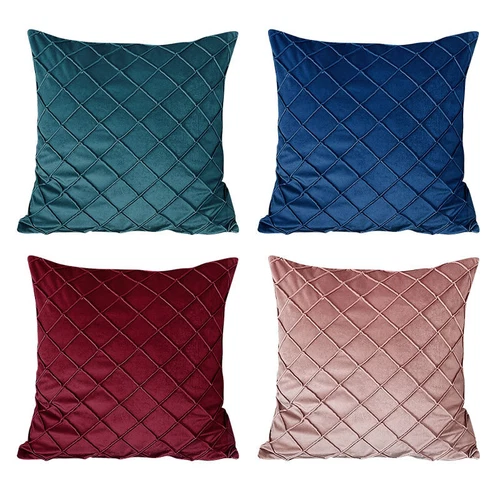 1PC 16" 18" 20" 22" 24" Velvet Checked Cushion Cover Pillow Case Home Sofa Decor - Picture 8 of 16