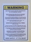 FUNNY MOTORBIKE WARNING STICKER Humorous Joke motorcycle CHOPPER BOBBER SCOOTER