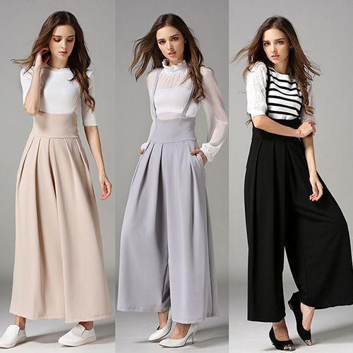 Chic Womens Jumpsuits Suspender Loose 